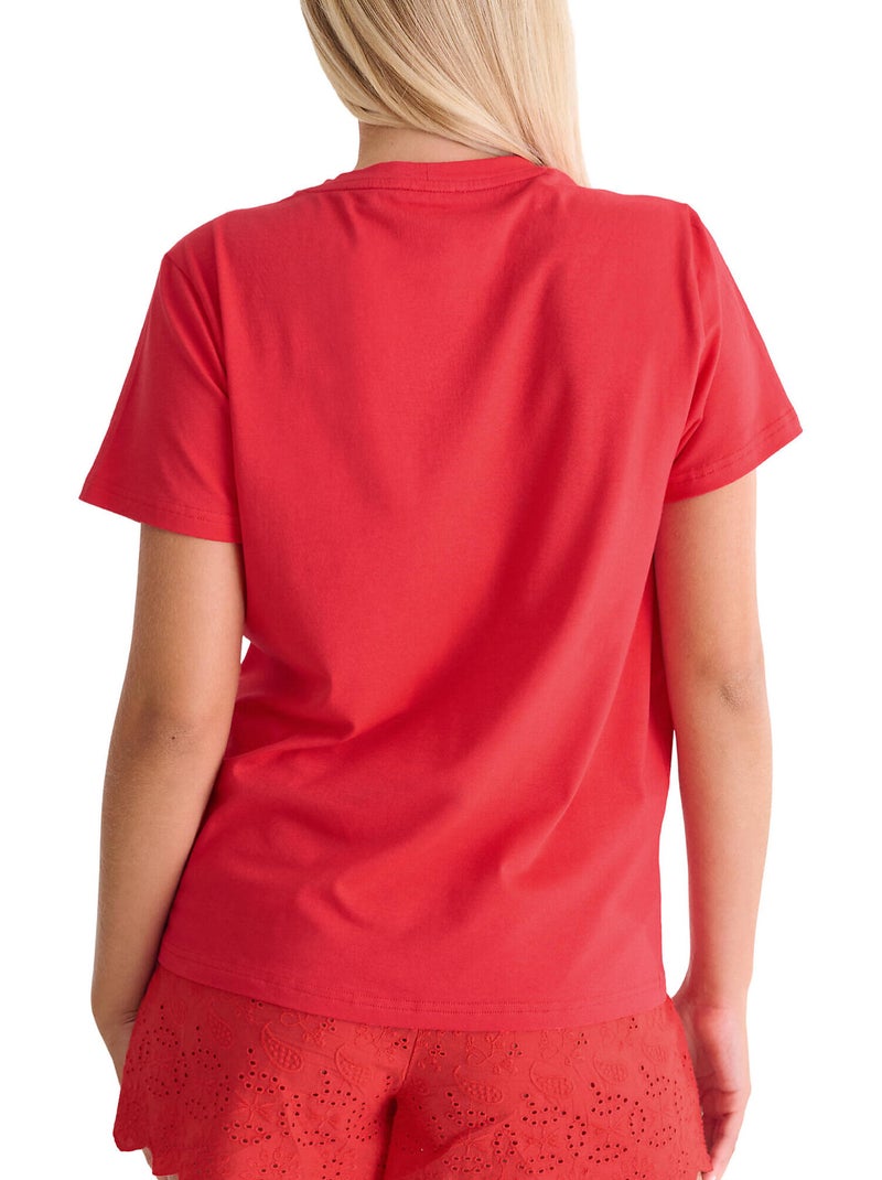 T-shirt manches courtes Happy SUMMERTIME Rouge - Kiabi