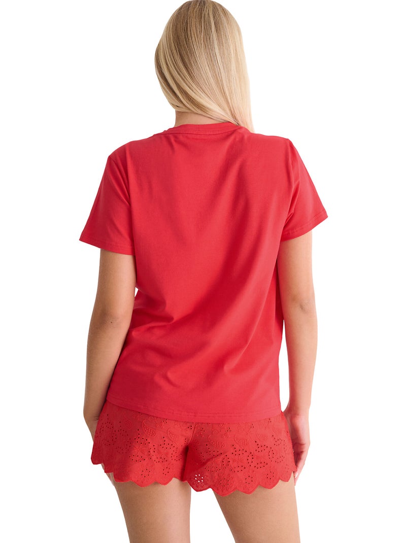 T-shirt manches courtes Happy SUMMERTIME Rouge - Kiabi