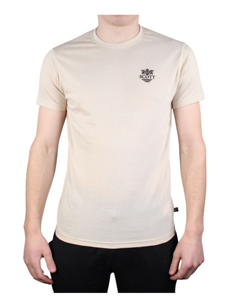 T-shirt manches courtes homme Scott Beige - Kiabi