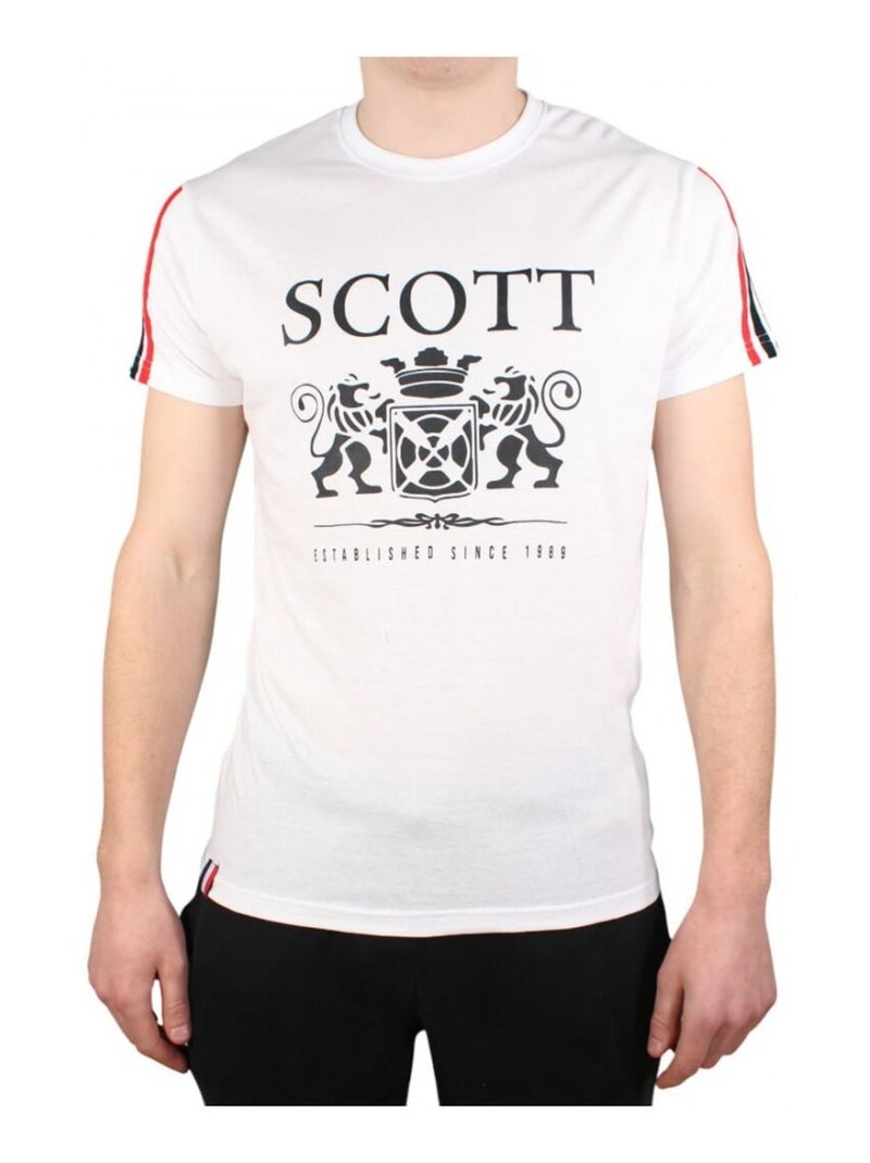 T-shirt manches courtes homme Scott Blanc - Kiabi