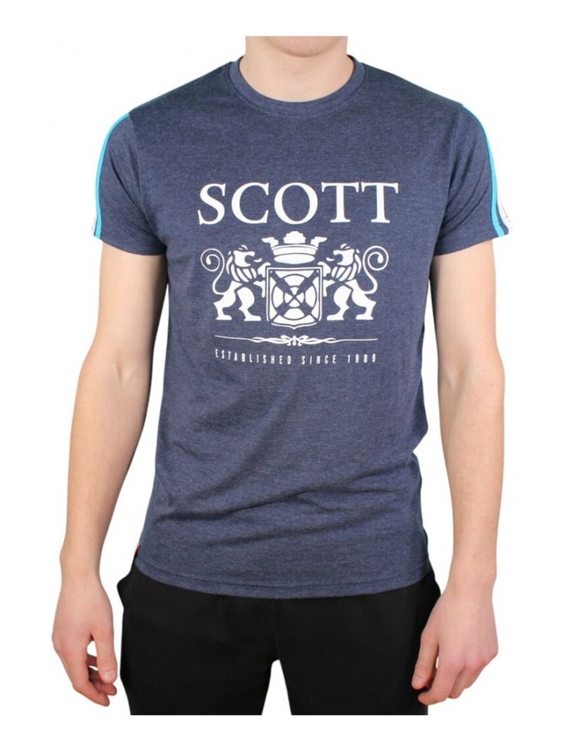 T-shirt manches courtes homme Scott Bleu marine - Kiabi