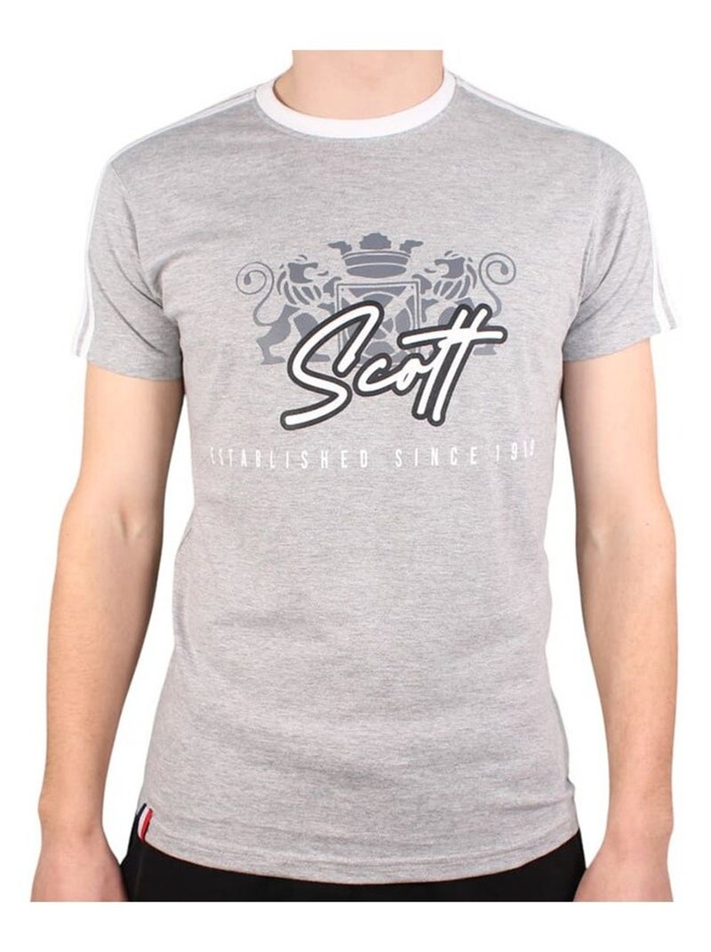 T-shirt manches courtes homme Scott Gris - Kiabi