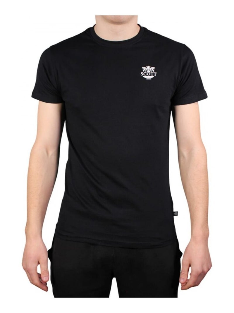 T-shirt manches courtes homme Scott Noir Noir - Kiabi