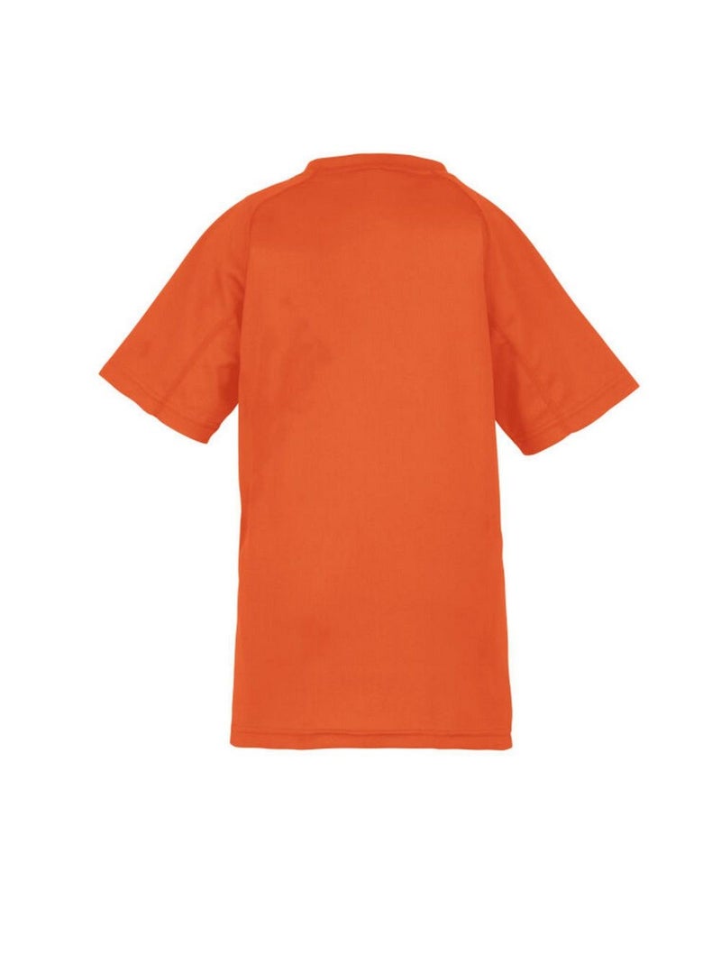 T-shirt manches courtes impact - spiro Noir/Orange fluo - Kiabi