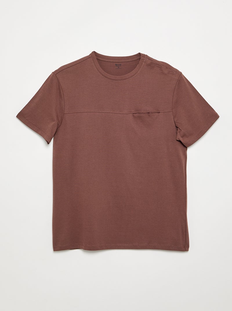 T-shirt manches courtes imprimé - collection facile à enfiler Marron - Kiabi