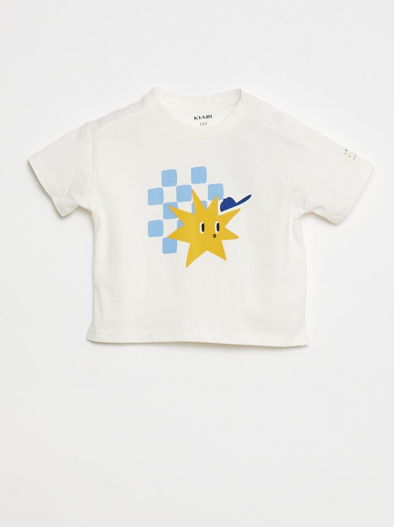 T-shirt manches courtes imprimé - Grafik Edition Blanc - Kiabi