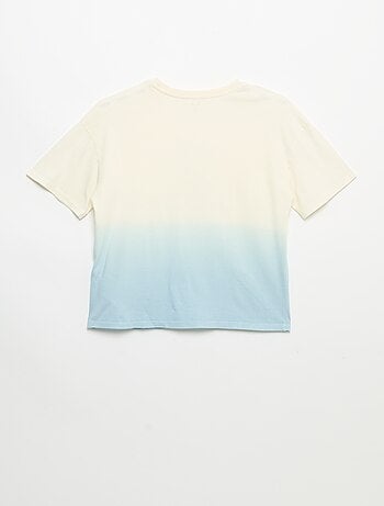 T-shirt manches courtes imprimé avec teinte tie and dye