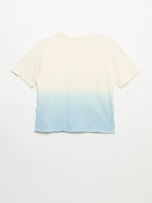 T-shirt manches courtes imprimé avec teinte tie and dye - Kiabi