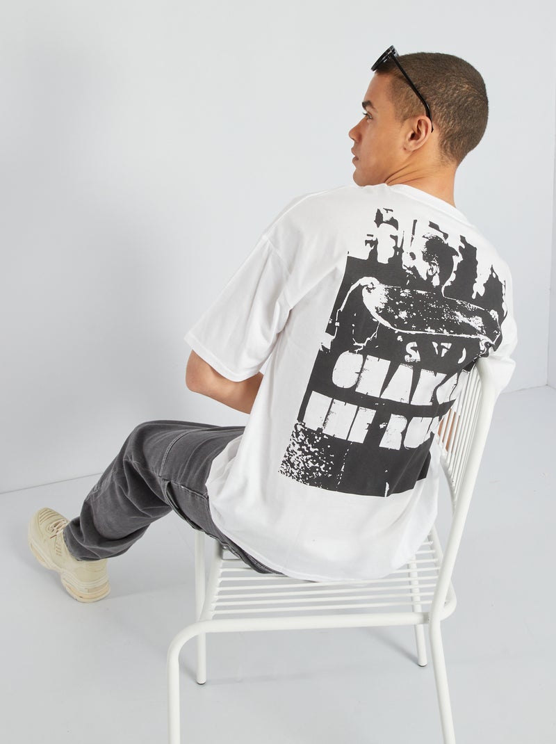 T-shirt manches courtes imprimé Blanc - Kiabi