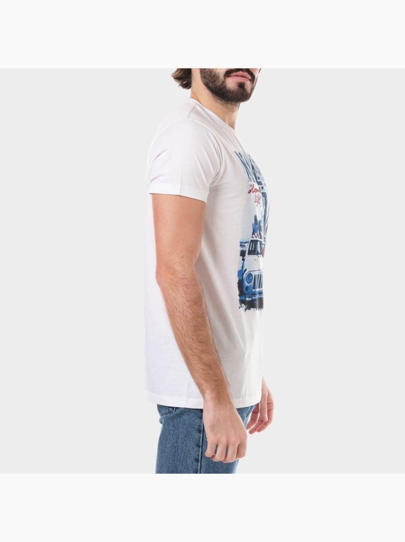 T-shirt manches courtes imprimé Blanc - Kiabi