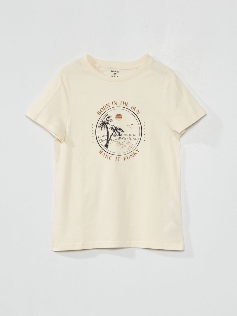 T-shirt manches courtes imprimé Blanc - Kiabi