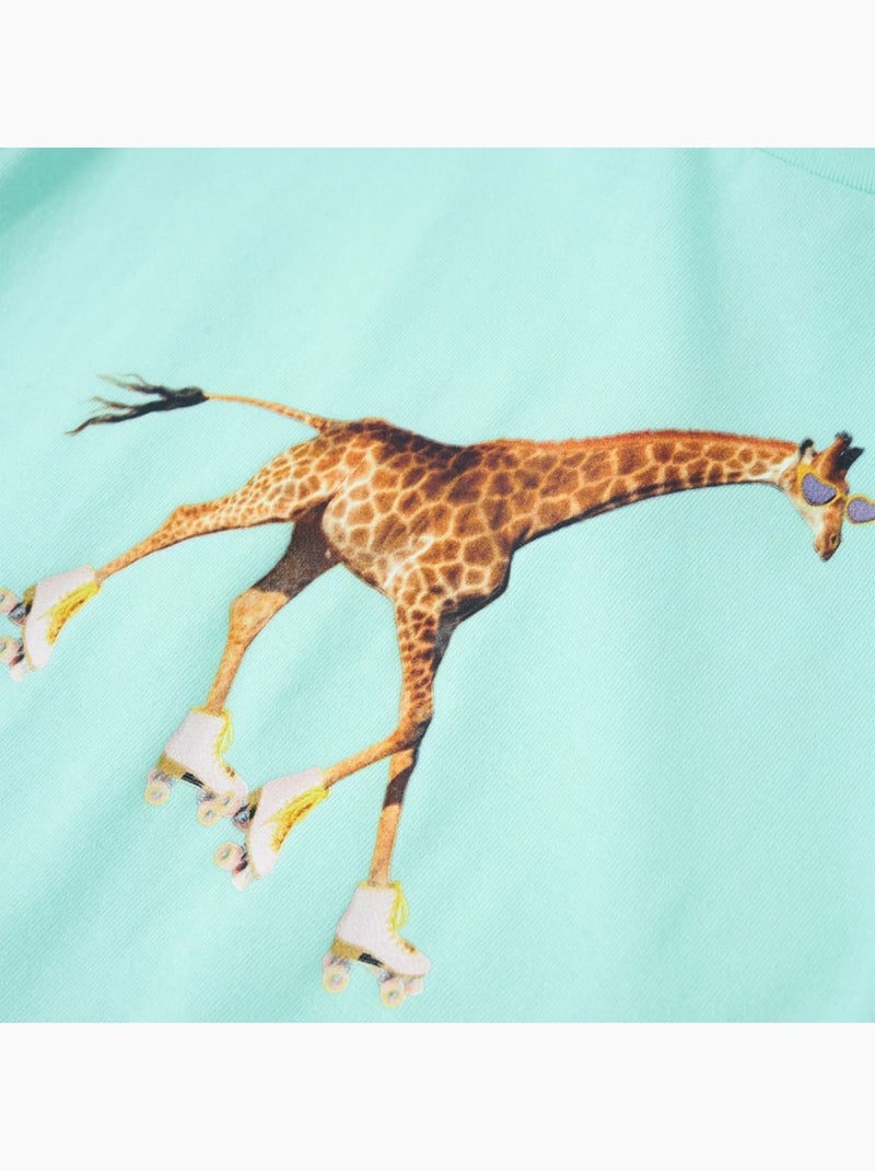 T-shirt manches courtes imprimé girafe sur patins - vidaxl Bleu - Kiabi