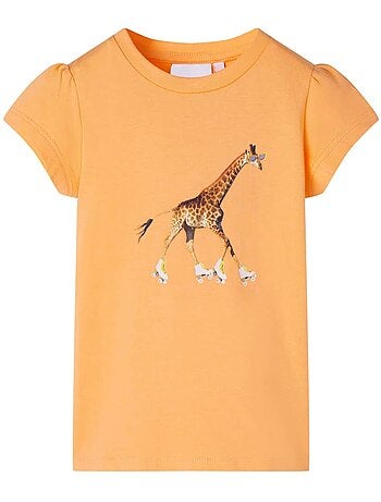 T-shirt manches courtes imprimé girafe sur patins - vidaxl