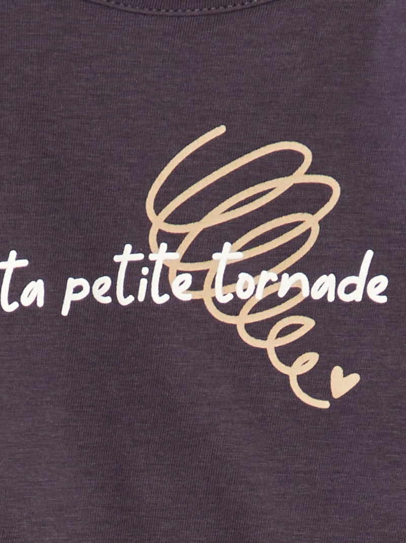 T-shirt manches courtes imprimé Gris - Kiabi