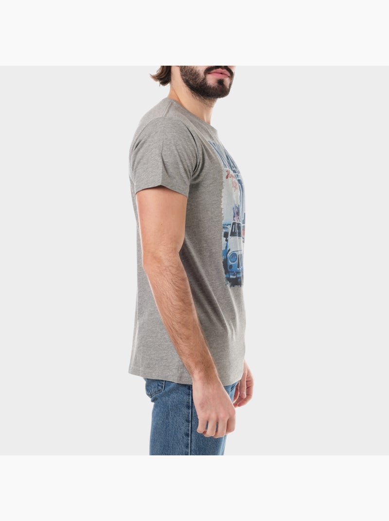 T-shirt manches courtes imprimé Gris - Kiabi