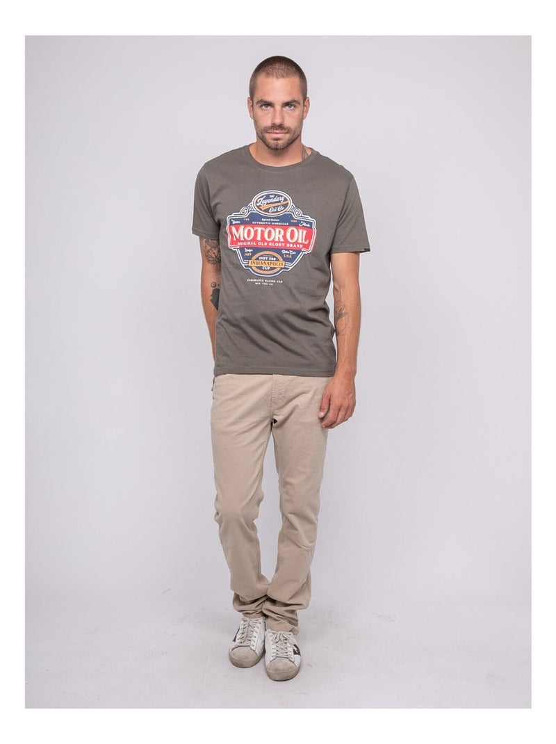 T-shirt manches courtes imprimé JARIKART Kaki - Kiabi
