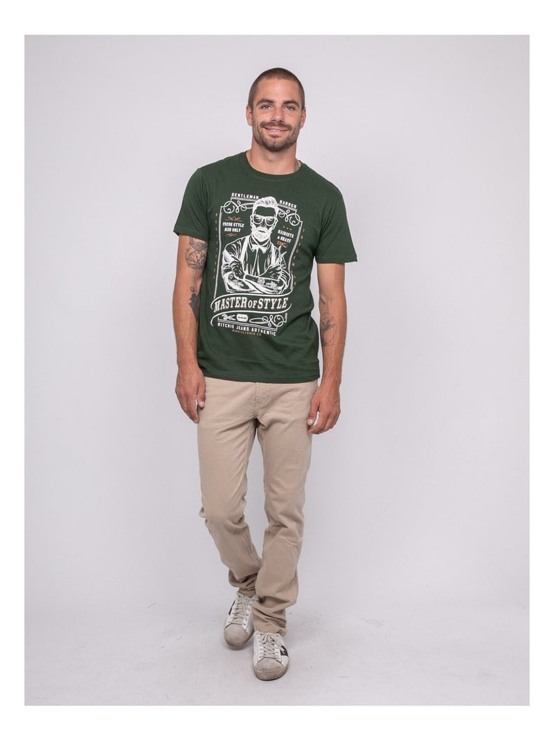 T-shirt manches courtes imprimé JEMIL Vert - Kiabi