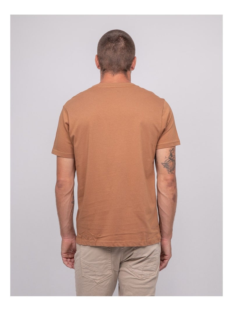 T-shirt manches courtes imprimé JIMITRI Marron caramel - Kiabi