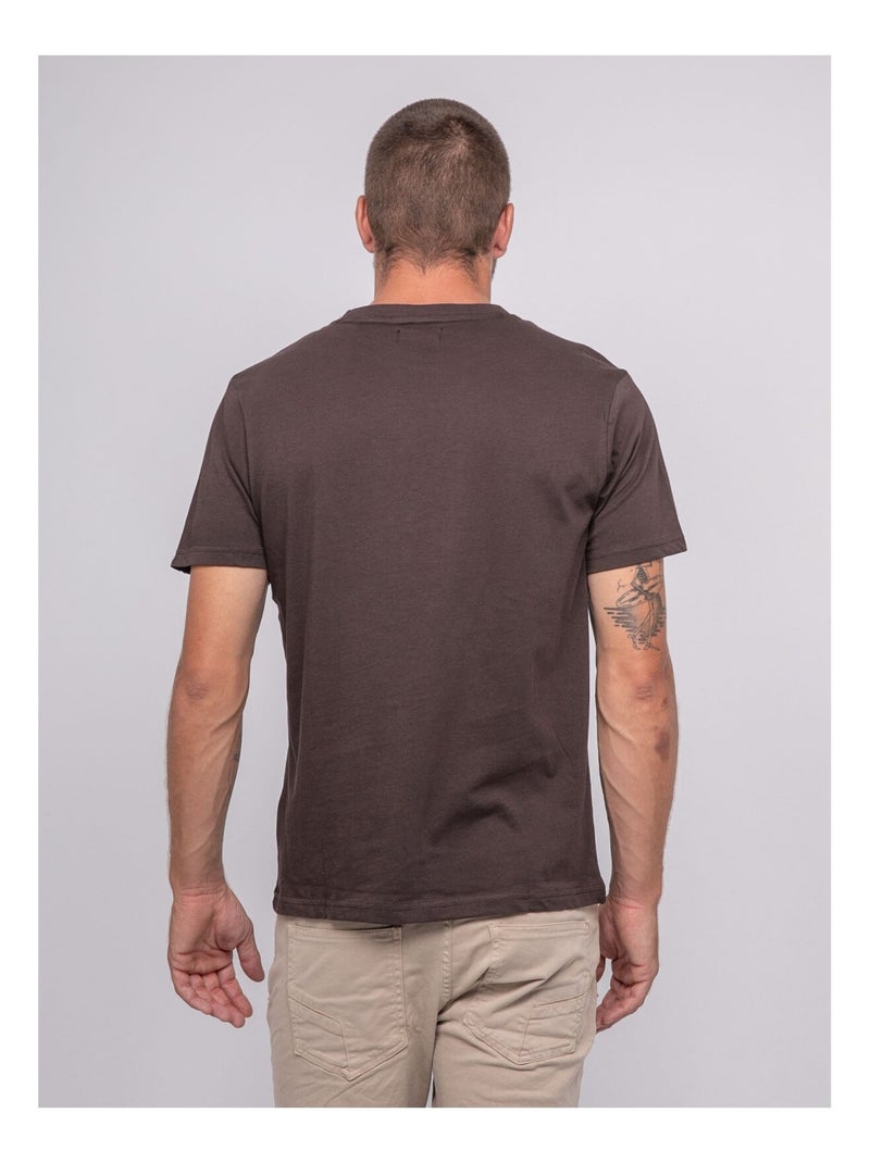 T-shirt manches courtes imprimé JIMITRI Marron - Kiabi