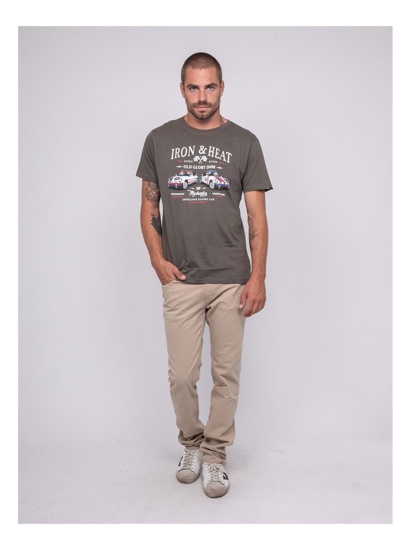 T-shirt manches courtes imprimé JORDENIS Kaki - Kiabi