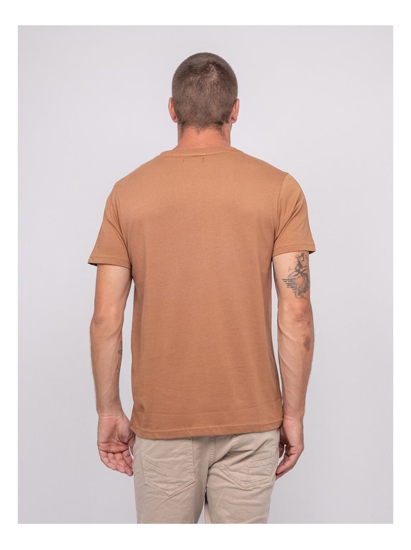 T-shirt manches courtes imprimé JORDENIS Marron - Kiabi