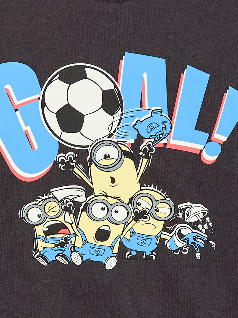 T-shirt manches courtes imprimé 'Minions' Noir - Kiabi