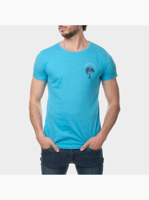 T-shirt manches courtes imprimé poitrine - Kiabi