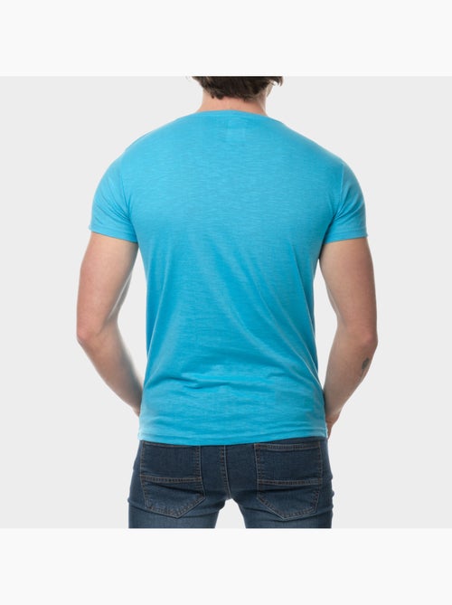 T-shirt manches courtes imprimé poitrine - Kiabi