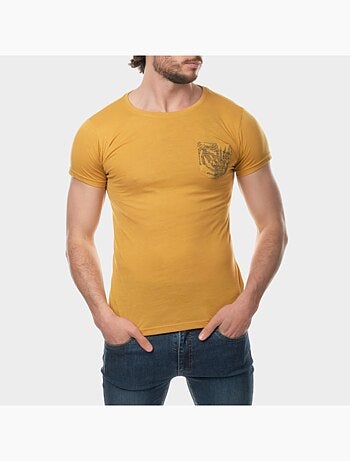 T-shirt manches courtes imprimé poitrine
