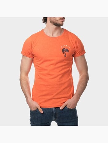 T-shirt manches courtes imprimé poitrine