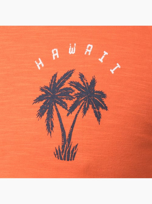 T-shirt manches courtes imprimé poitrine - Kiabi