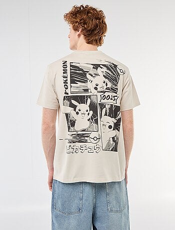 T-shirt manches courtes imprimé 'Pokemon' uni
