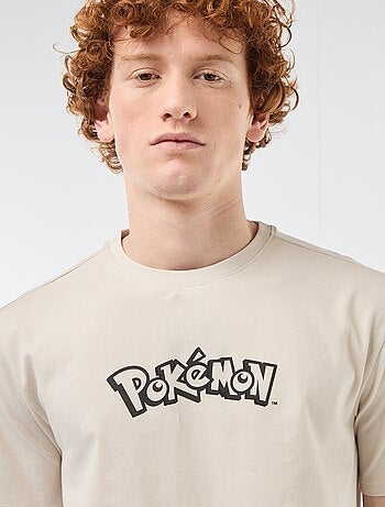 T-shirt manches courtes imprimé 'Pokemon' uni