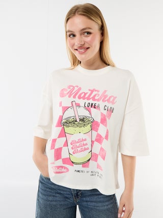T-shirt manches courtes imprimé recto-verso