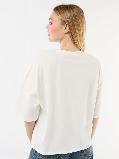 T-shirt manches courtes imprimé recto-verso - Kiabi