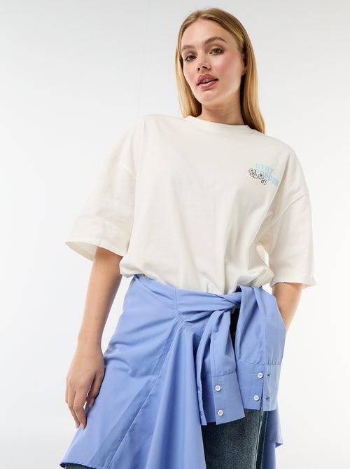 T-shirt manches courtes imprimé recto-verso - Kiabi