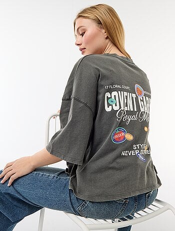 T-shirt manches courtes imprimé recto-verso