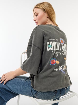 T-shirt manches courtes imprimé recto-verso