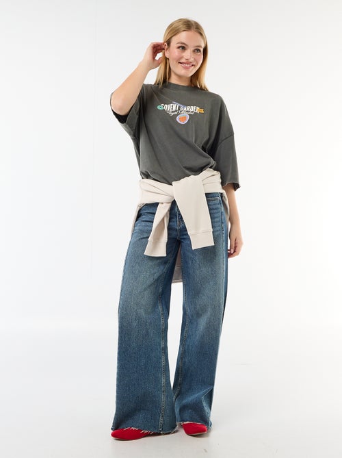 T-shirt manches courtes imprimé recto-verso - Kiabi