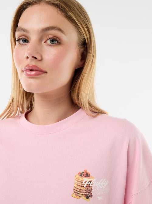 T-shirt manches courtes imprimé recto-verso - Kiabi