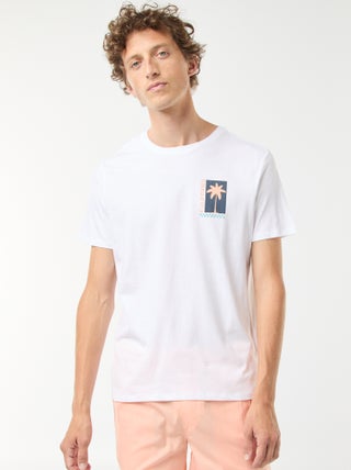 T-shirt manches courtes imprimé recto-verso 'Surf'