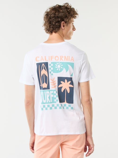 T-shirt manches courtes imprimé recto-verso 'Surf' - Kiabi T-shirt manches courtes imprimé recto-verso 'Surf' - Kiabi