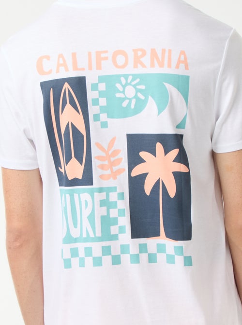 T-shirt manches courtes imprimé recto-verso 'Surf' - Kiabi T-shirt manches courtes imprimé recto-verso 'Surf' - Kiabi