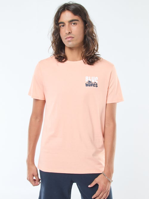 T-shirt manches courtes imprimé recto-verso 'Surf' - Kiabi