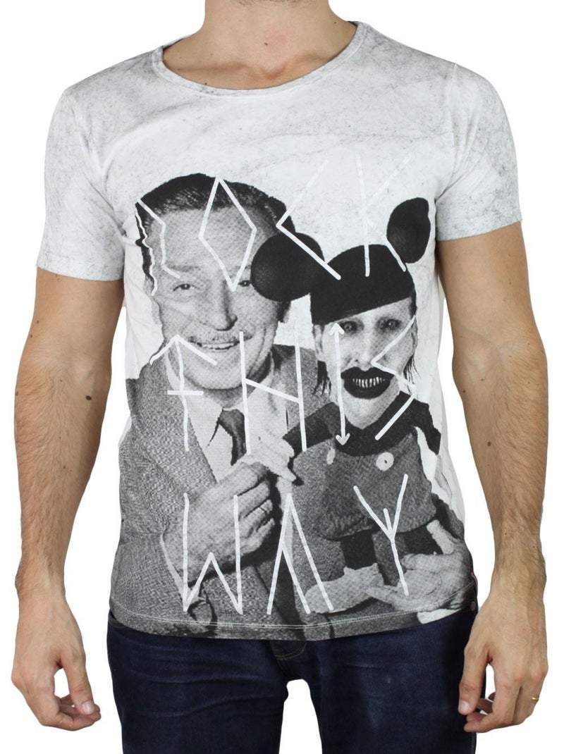 T-shirt manches courtes Kebello Gris - Kiabi