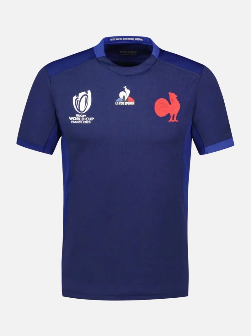 T-shirt manches courtes  'LE COQ SPORTIF' 'FFR XV REPLICA SS CDM M' Bleu - Kiabi