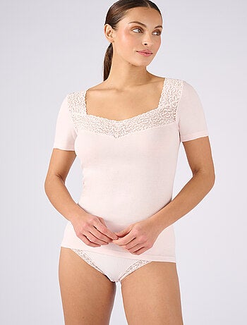 T-shirt manches courtes maille pur coton peigné - Damart