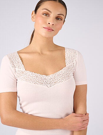 T-shirt manches courtes maille pur coton peigné - Damart
