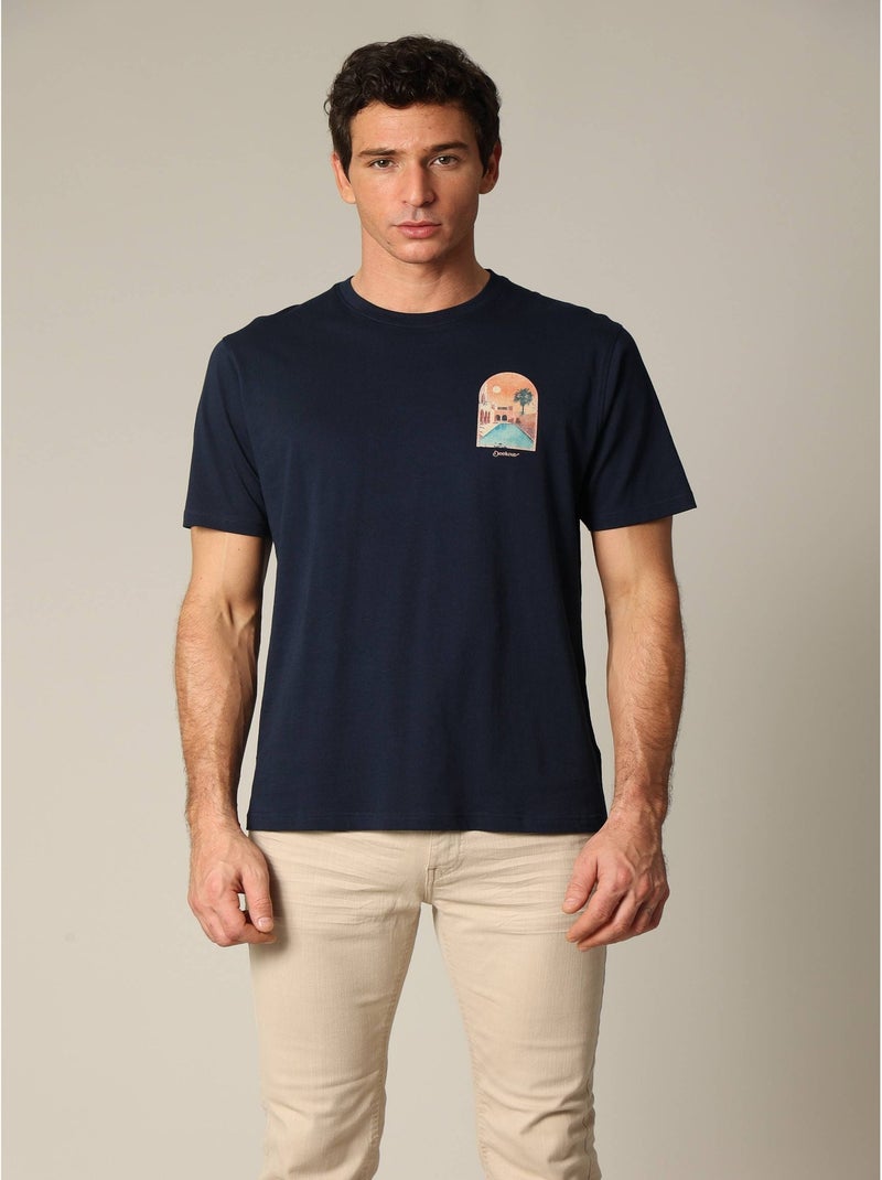 T-shirt manches courtes Marrakech : style et confort au quotidien 'Deeluxe' Bleu marine - Kiabi