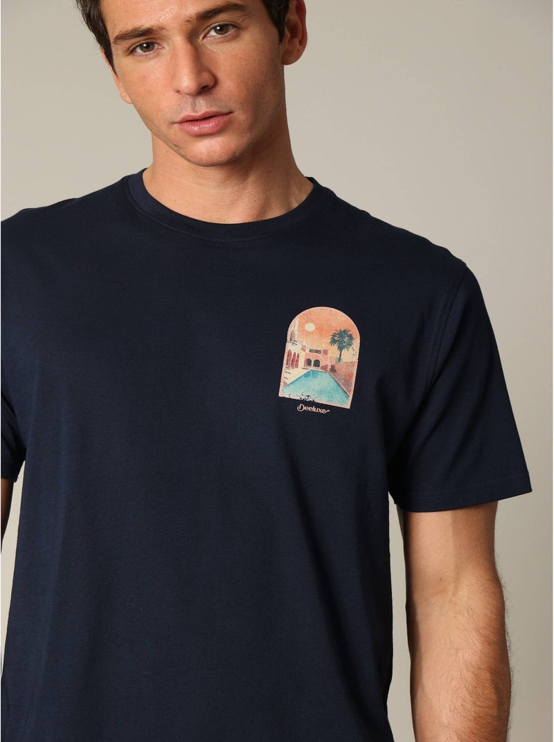 T-shirt manches courtes Marrakech : style et confort au quotidien 'Deeluxe' Bleu marine - Kiabi